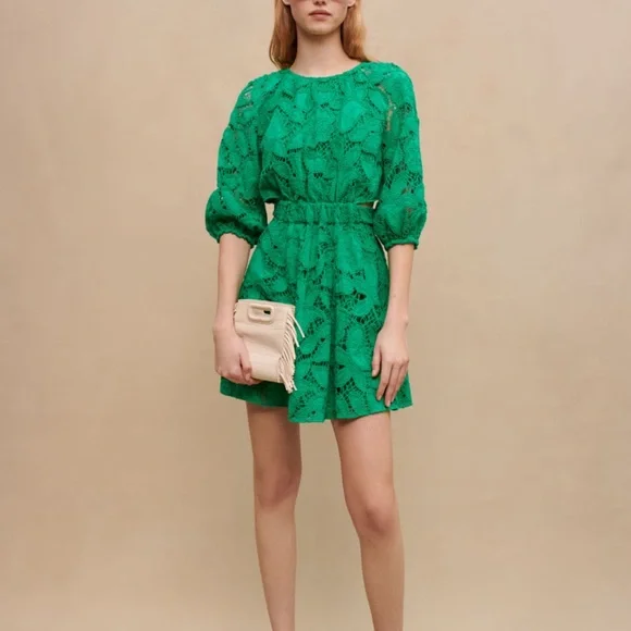 Maje | Dresses | Green Lace Maje Dress | Poshmark